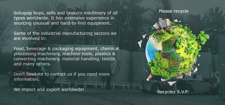 Machines for the food, beverage and environmental industries